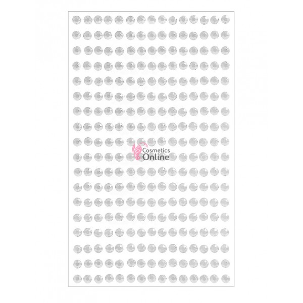 Strasuri din acril pentru make-up, par sau corp cu adeziv SGS002EE Argintii de 4mm 430 buc